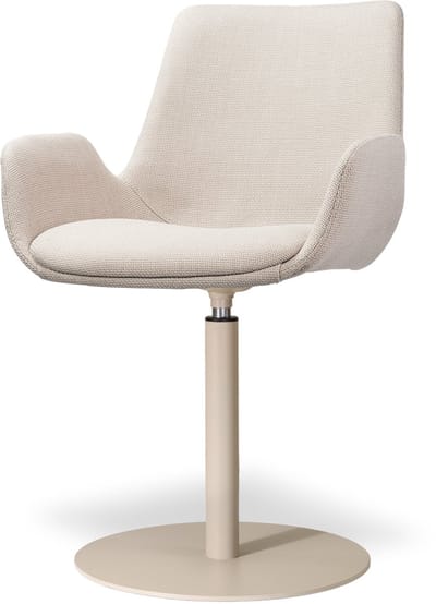 Nolon Niva-Eef Draaibare Tulp Eetkamerstoel Beige - Beige Onderstel - Stoffen - Armstoel