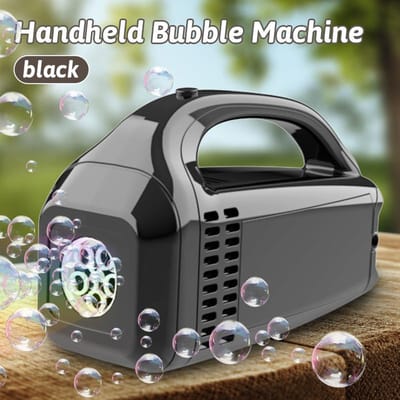 Machine à bulles portable pour enfants, jouet à bulles lumineuses, interactif parent-enfant, jeu d'extérieur pour mariage, sans pile, eau à bulles noir