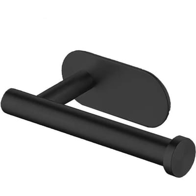 Wandmontage Toilet Handdoek Papierhouder Zelfklevend Zwart Zilver Keuken Rolpapier Standaard Hangend Servethouder Badkamer Accessoires WC black