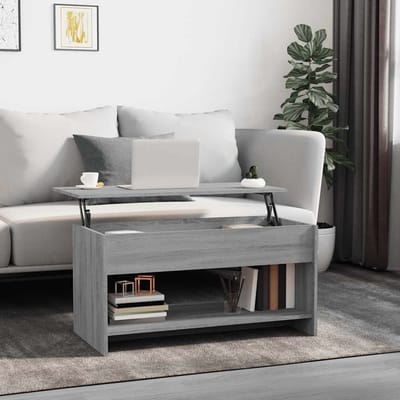 vidaXL - Salontafel - 102x50x52,5 - cm - bewerkt - hout - grijs - sonoma - eikenkleur