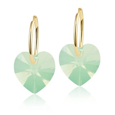 Montebello Oorbellen Alicia HG28 - Swarovski Hart - 925 Zilver Verguld - Ø14mm - 24mm