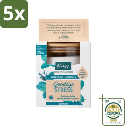 5 x Kneipp - Geurkaars - Goodbye Stress - Watermunt & Rozemarijn - 20 branduren - Grootverpakking - Geurkaars - Stressvermindering - Aromatherapie - Watermunt - Rozemarijn