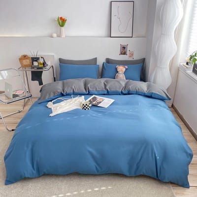 Effen Kleur Dekbedovertrekset Zacht Comfortabel Ademend Eenvoudige Stijl Beddengoedset Geborstelde Microvezel Dekbedovertrek met 2 Kussenslopen Single 150x200cm