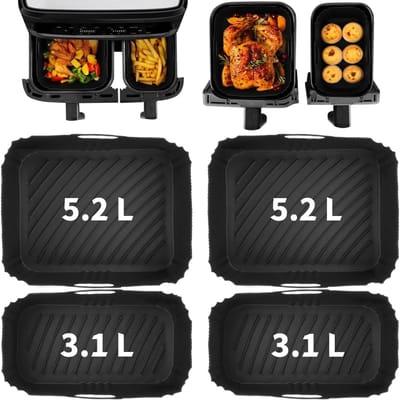 Siliconen Inzetstukken voor Airfryer - 4 Stuks - Herbruikbaar, Vaatwasserbestendig en Hittebestendig