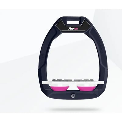 Veiligheidseijzers voor paardrijden Plat Grip Aluminium/Wit/Roze Flex-On Safe-On