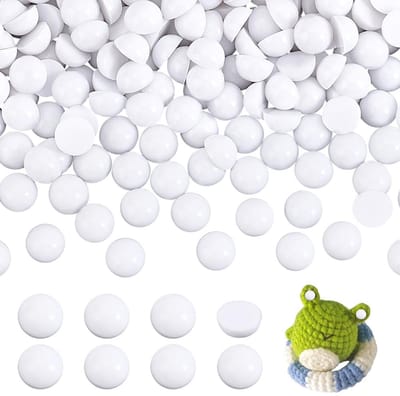 Dailygoods- Cabochons 300 Stuks - 8 mm Witte Platte Achterkant - Dierenogen - Ambachtelijke Ogen - Hars Koepelknop - Voor Knuffeldier Maken - Veiligheidsogen