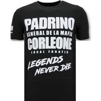 Coole T-shirt Mannen - Padrino Corleone - Zwart