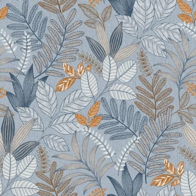 Allure - Jungle Behang - Bladeren - Behang - Wanddecoratie - Vliesbehang - Blauw - 0,53 x 10,05 M.