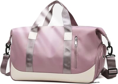 Grote Waterdichte Sporttas met Schoenenvak voor Dames - Weekend- en Gym Bag in Roze en Paars