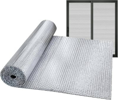 Isolatie folierol - Warmtefolie - Energie besparen - Dubbele stralingsbarrière - 60 x 600 cm - Zilver