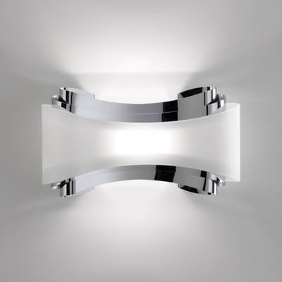 Selène LED wandlamp Ionica met glazen plaat, chroom