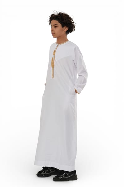 Kinderen jongens Ramadan witte Marokkaanse Thobe gewaad Emirati Eid Jubba-TT-003