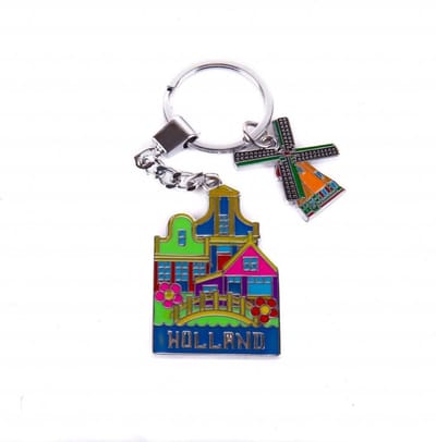 Sleutelhanger 3 Huisjes Holland - Souvenir