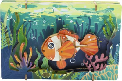 De Bouwplaats 3D Theater Aquarium Clownvis Vis - Houten bouwpakket - Gekleurd