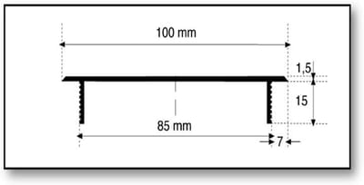 Ventilatie Rooster 100mm Geperforeerde Plaat - Diverse Kleuren & Lengtes