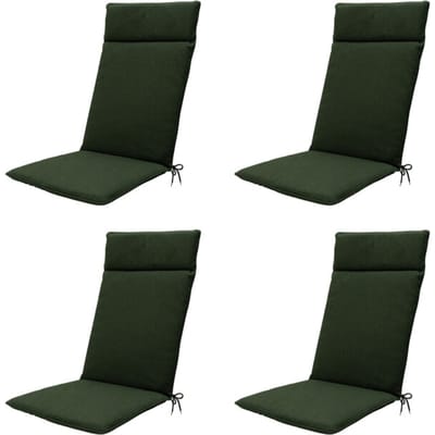 Madison - Tuinstoelkussen Hoge Rug Green canvas eco+ - Ca. 120x50 cm - Set van 4