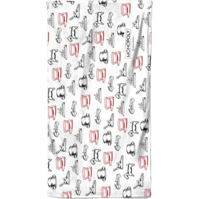 Monopoly Figures Pattern Beach Towel