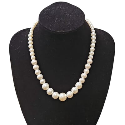 Fako Bijoux® - Parelketting - Medium - Glaskralen - Parelmoer - Wit