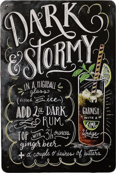 Wandbord - Dark stormy - Metalen wandbord - Mancave - Mancave decoratie - Muur decoratie - Metal sign - Bar decoratie - Tekst bord - Decoratie - Metalen bord - Wandborden - Wand Decoratie - 20 x 30 c