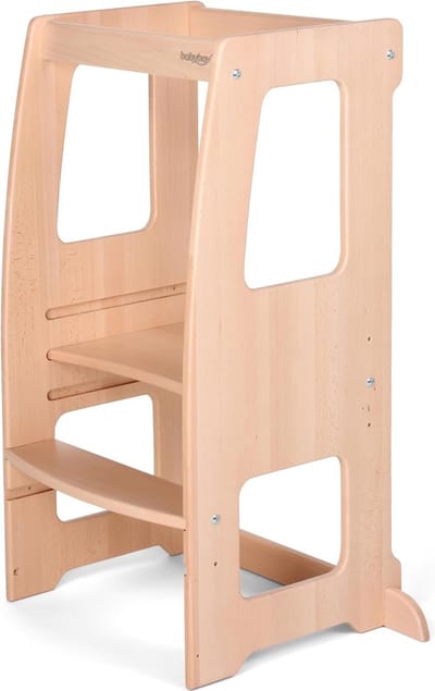 JGS® - Leertoren voor Kinderen - Massief Beukenhout - Ergonomisch en Verstelbaar - Speelplezier Bevorderend -