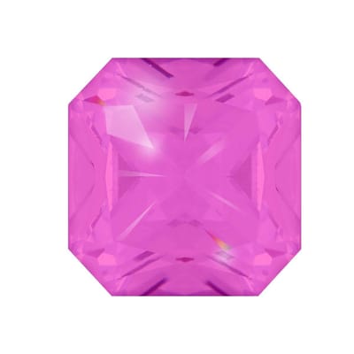 Quiges - Eligo Verwisselbaar Glas geslepen 10 mm Vierkant Zirkonia Roze voor Zilveren Ring - 10 mm - ER10S004