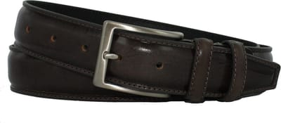 Leren Pantalon Riem | 3,5cm breed | Riemmaat: 95cm (totale lengte: 110cm) | 100% echt leer | Kleur: donker grijs | Nikkelvrije gesp