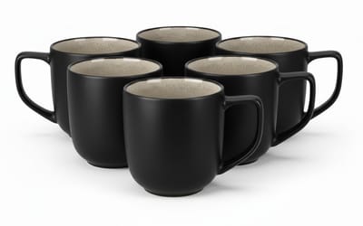 Siaki Koffiemok / theemok Glaze - 20x - mat zwart - 390 ml - mokken - kerammiek - tas