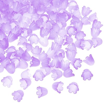 0,3 x 0,4 matte bloemkralen, 300 stuks acryl bloem kralen caps voor armbanden, oorbellen, kettingen, sieraden maken en doe-het-zelf ambachten, paars