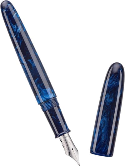 Stijlvolle vulpen met medium nib, inktconverter en luxe penbox, Galaxy Blue, ideaal voor schrijfliefhebbers en verzamelingen
