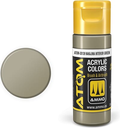 AMMO by Mig Jimenez Hobbyverf Acrylverf - MIG 20139 ATOM - Nakajima Interior Green - Acryl - 20ml Verf flesje - 20 ml