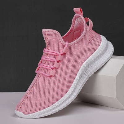 Damesschoenen Mode Sneakers Voor Dames Flats Ademend Lichtgewicht Instapper Tenis Wandelschoenen 38 pink