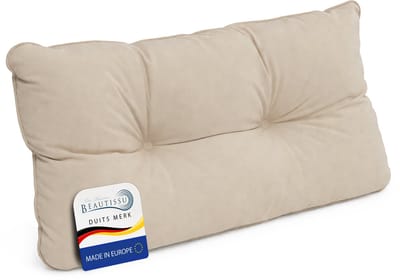 Beautissu Tuinkussen Waterafstotend Outdoor Kussen 60x40x12 cm – Rugkussen Natuur Kussen voor Tuinmeubelen – Flair Lounge