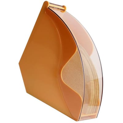 Acryl Koffiefilterhouder met Deksel Waaier Vormig Filterpapier Stofdichte Opbergdoos Dispenser Container Geel geel