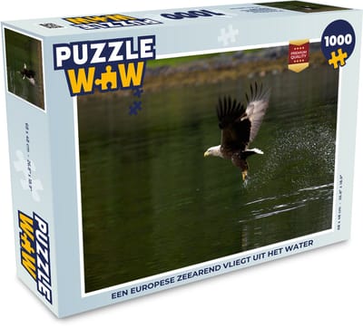 Puzzel Een Europese zeearend vliegt uit het water - Legpuzzel - Puzzel 1000 stukjes volwassenen
