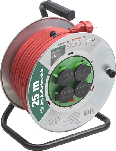 Kabelhaspel H07RN-F 25 m met Overspanningsafleider en IP44 Bescherming