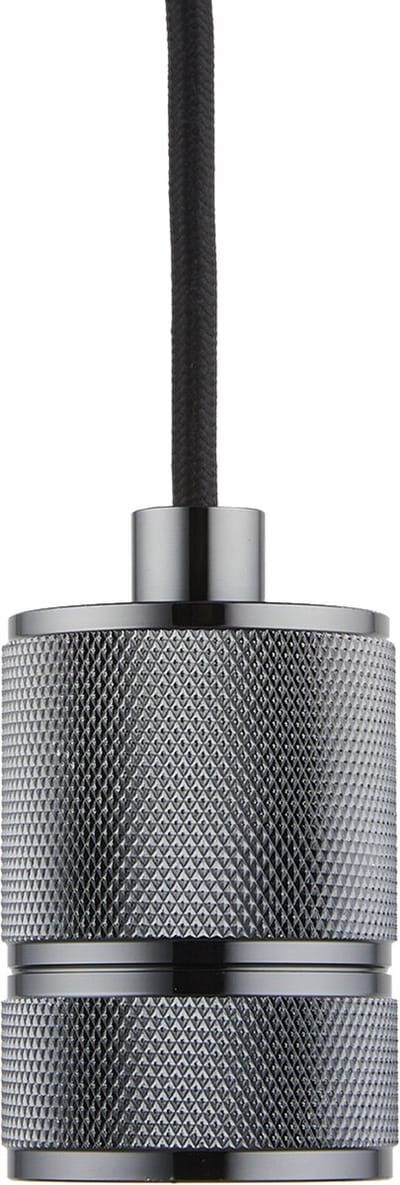 Pendel Zwart Titanium E27 fitting - Classic - 1.5m Snoer - Met Plafondkap