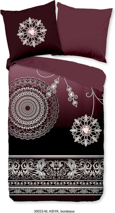 Pure Dekbedovertrek "mandala's" - Bordeaux - (140x200/220 cm) - Microfiber