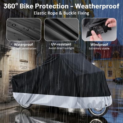 Dailygoods- Fietsenstalling Waterdicht - Fietsenhok - Fietsberging - Fietsgarage - Afdekhoes - Duurzaam 420D Oxford-weefsel 225x105x110 cm - Fietsafdekking