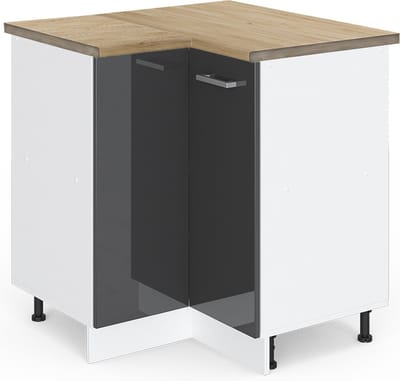 Vicco R-Line Hoekkast – 75.6 cm, WB Eik Antraciet Hoogglans