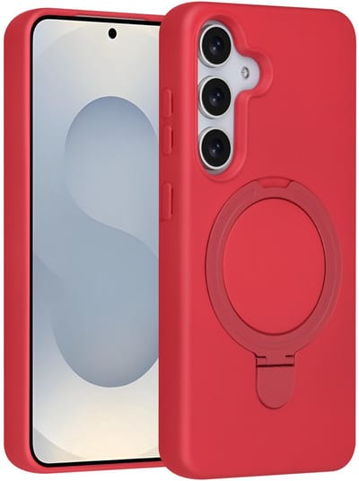 TUNIQ telefoonhoesje voor Samsung Galaxy S25 - MagSafe met ringstand - Rood