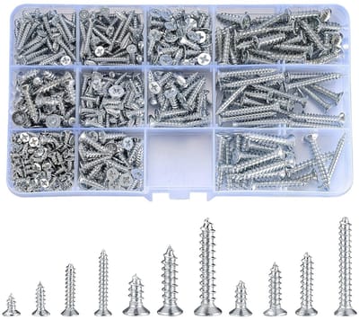Zelftappende Schroeven Assortiment - Verzinkt Kruiskop Platbolkopschroeven voor DIY-projecten - 11 Maten