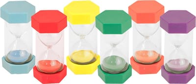 MDsport - Zandloper XL set - Set van 6 - 30seconden t/m 5 minuten - Grote zandlopers - Grote timers