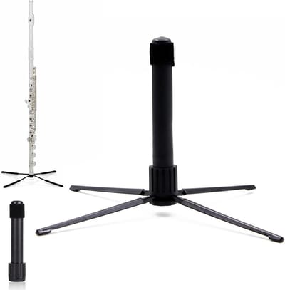 Muziekstandaard Opvouwbaar - Instrumentenhouder - Muziek Maken - Met Antislip Pads - 4 Poten - Zwart