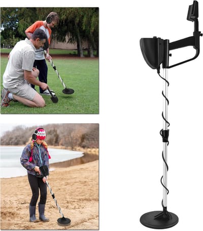 Metaaldetector-set voor kinderen en volwassenen tot 30 cm Lichtgewicht metaaldetector-set 78-107 cm In hoogte verstelbaar 2 modi met zoekspoel, draagtas en koptelefoon Metaaldetector (type B zwart)