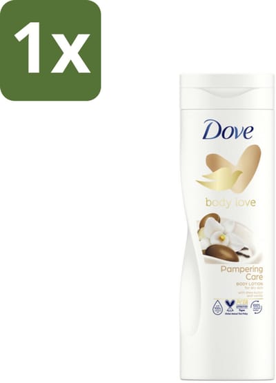 1 x Dove Body Love Bodylotion - Pampering Care - Vanille & Sheabutter - 400 ml - Bodylotion - Droge Huid - Sheabutter - Vanille - Hydraterende Crème