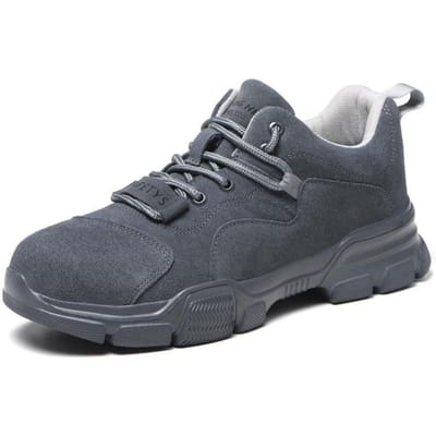 Heren Werk Veiligheidsschoenen Stalen Neus Anti-verpletterend Werkschoenen Mannelijk Anti-perforatie Veiligheidslaarzen Lichtgewicht Suède Lederen Sneakers 36