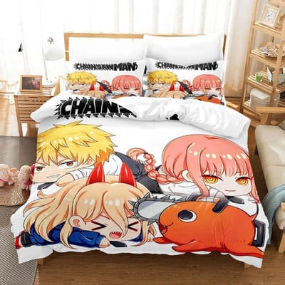 Chainsaw Man Pochita Beddengoed Collectie Enkel Twin Volledig Queen King Size Bed Collectie Volwassen Kind Slaapkamer Dekbedovertrek Collecties Anime Met Beddengoed US Twin 173x218cm