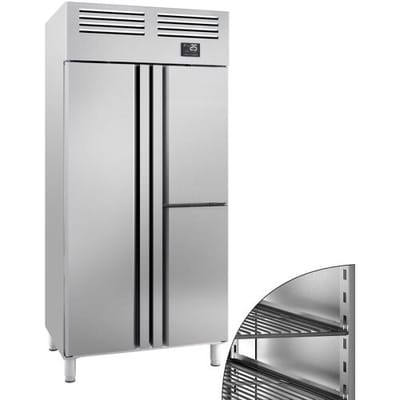 GGM Gastro Kühlschrank Edelstahl Premium PLUS - GN 1/1 - 745 Liter - mit 1 Tür & 2 Halbtüren Zilver