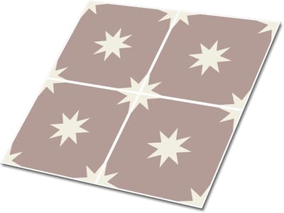 Tulup PVC Tegels - Vierkanten en Sterren Vinyl Tegels - 30 cm x 30 cm - Beige Vinyl Tegels Zelfklevend - Verpakking van 9 stuks - Vloer Tegels PVC - Mozaïek Plaktegels - Zelfklevende Vinyltegels - Plaktegels keuken en Badkamer