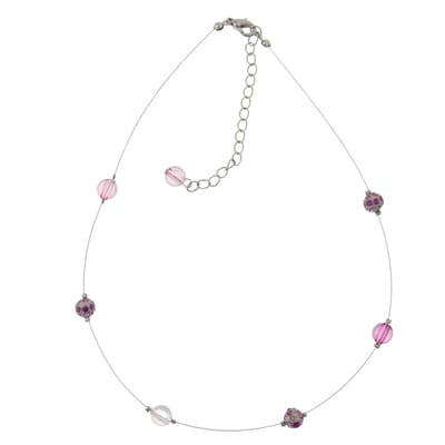 Behave – Ketting – Roze Fuchsia – Zilverkleurig – Elegant – Licht – Trendy